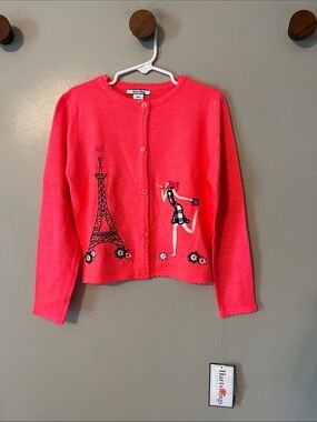 New! Hartstrings Cardigan Eiffel Tower Girl Size 5/6